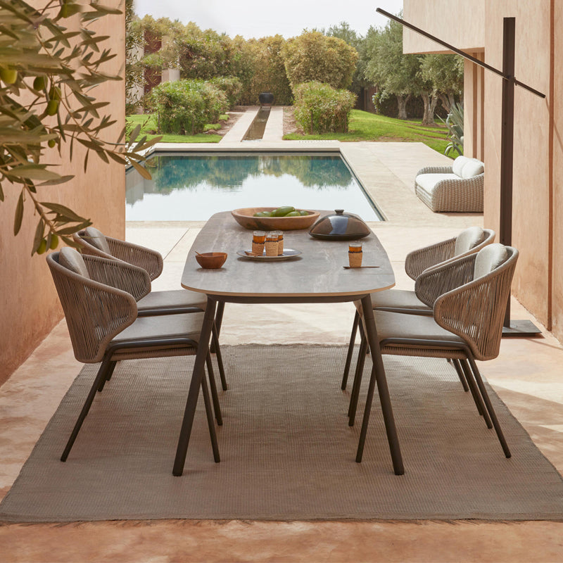 Modern Patio Dining Table Set 1/3/5/7/9 Pcs Outdoor Water Resistant Table and Chairs