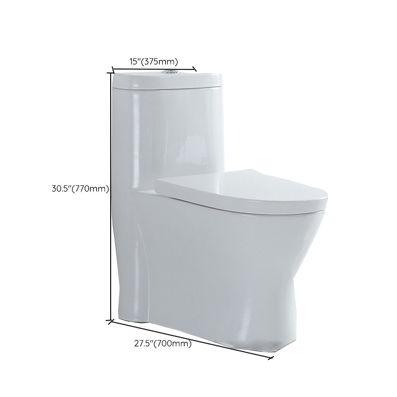 Traditional Ceramic Flush Toilet 1-Piece Toilet Bowl for Bathroom