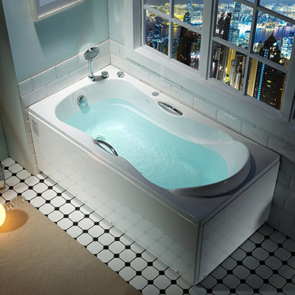 29.53" Wide Acrylic Bathtub Soaking Handles Included Bath in White