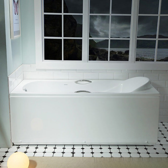 29.53" Wide Acrylic Bathtub Soaking Handles Included Bath in White