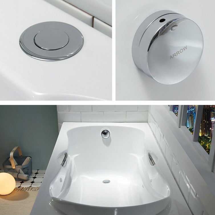 29.53" Wide Acrylic Bathtub Soaking Handles Included Bath in White