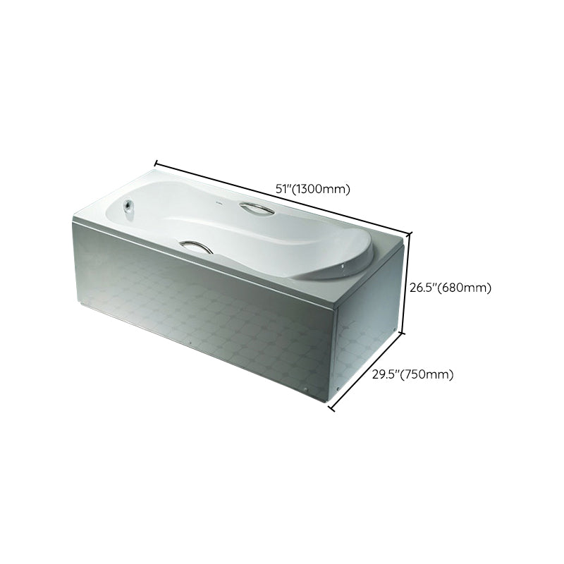 29.53" Wide Acrylic Bathtub Soaking Handles Included Bath in White
