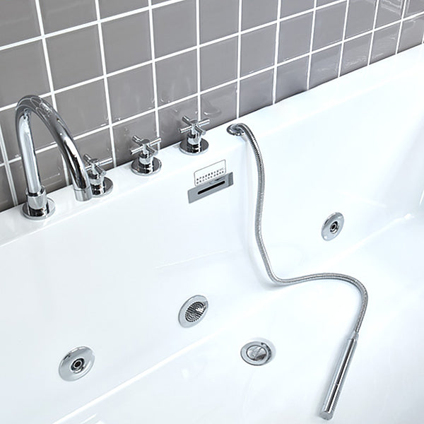 23.62-inch Tall Acrylic Rectangular Bath Soaking White Bathtub