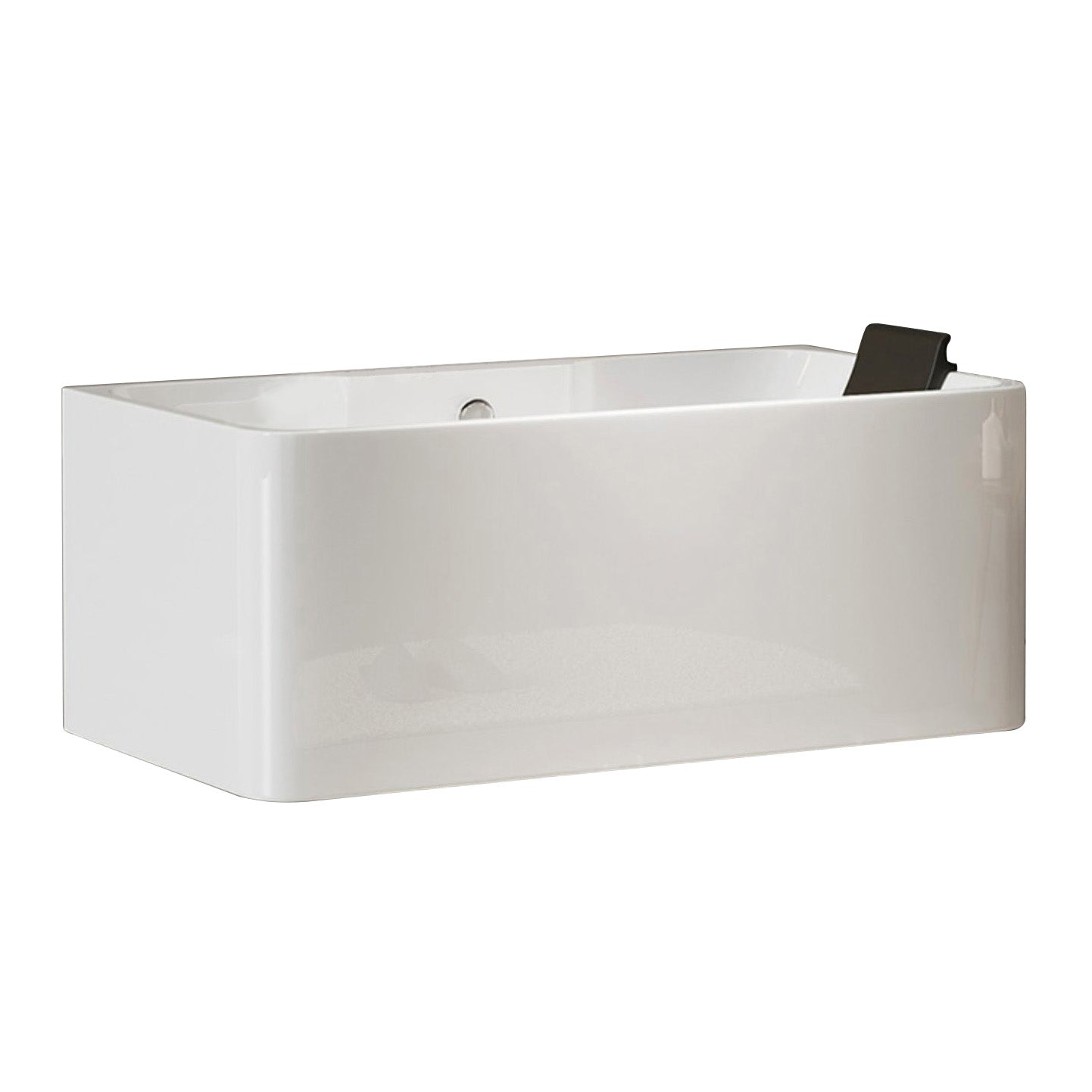 White Rectangular Bath Freestanding Acrylic Back to Wall Bathtub