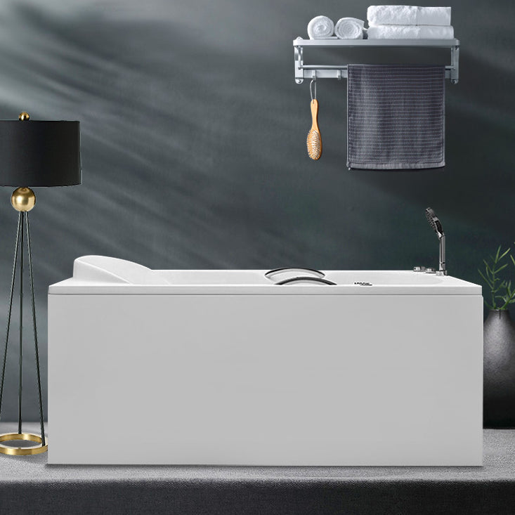 Rectangular Freestanding Bathtub Acrylic Soaking White Modern Bath (Board not Included)