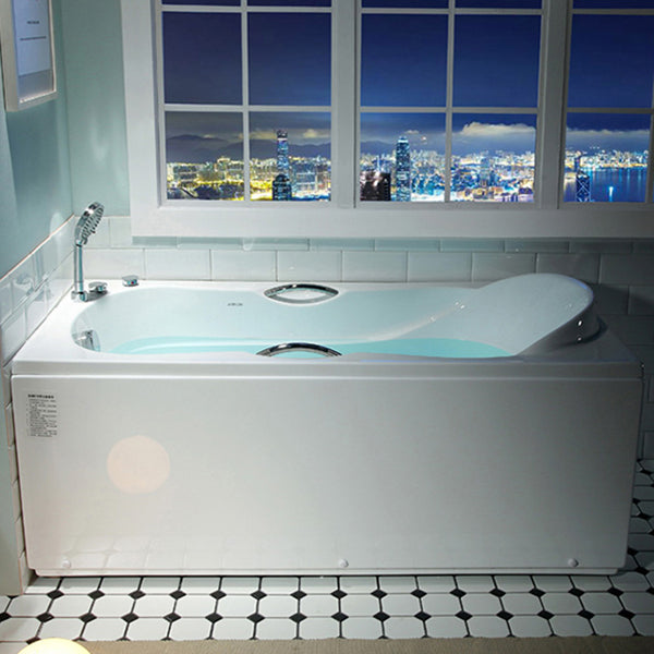 Rectangular Freestanding Bathtub Acrylic Soaking White Modern Bath (Board not Included)