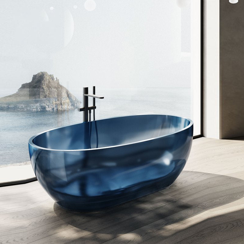 Soaking Stand Alone Bathtub Back to Wall Antique Finish Bathtub