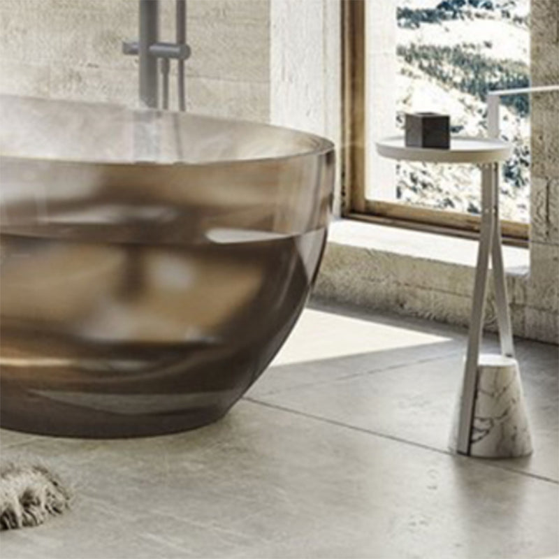 Soaking Stand Alone Bathtub Back to Wall Antique Finish Bathtub