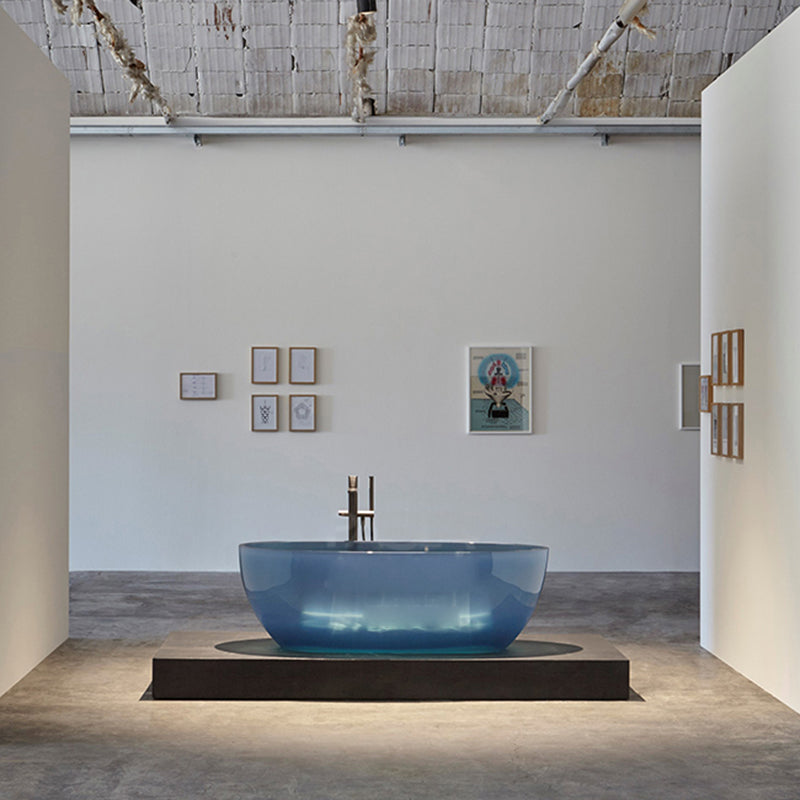 Soaking Stand Alone Bathtub Back to Wall Antique Finish Bathtub