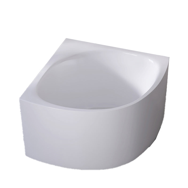 White Acrylic Corner Soaking Bath Modern Back to Wall Bathtub