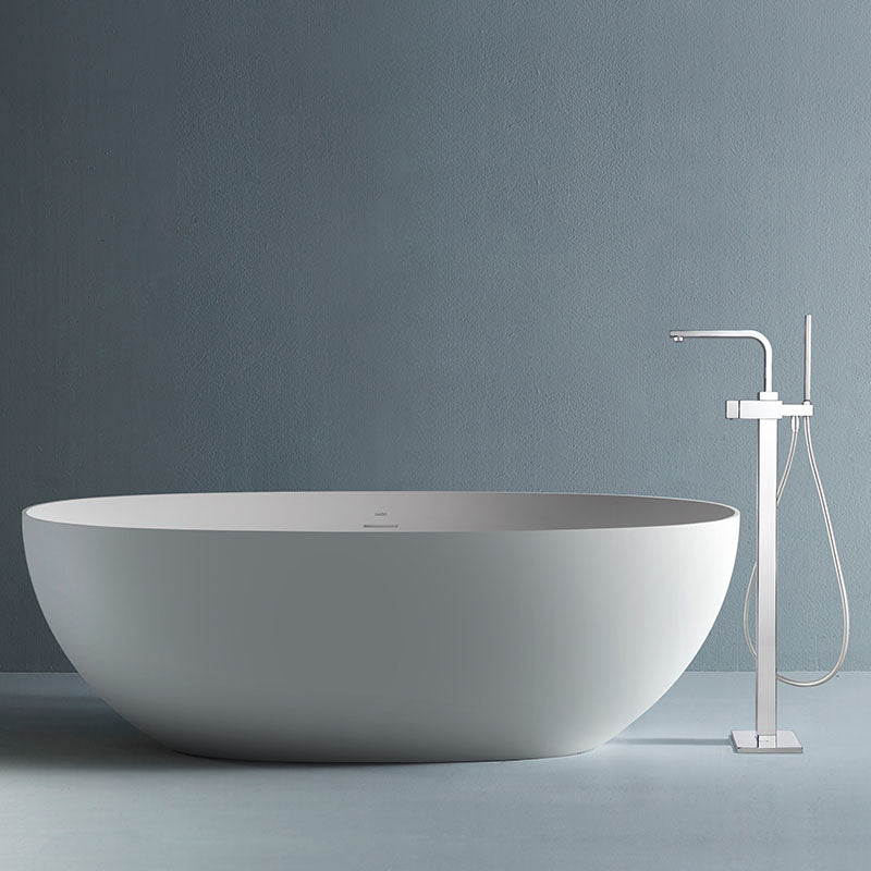 Stone Soaking Bathtub Antique Finish Oval Freestanding Bath Tub