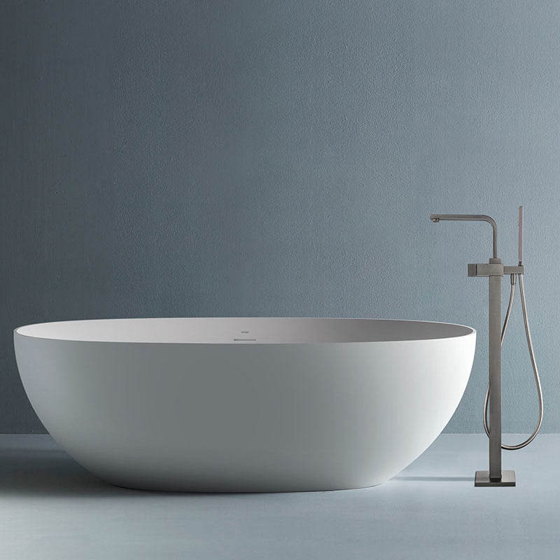 Stone Soaking Bathtub Antique Finish Oval Freestanding Bath Tub