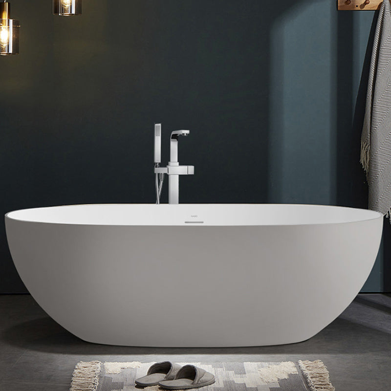 Stone Soaking Bathtub Antique Finish Oval Freestanding Bath Tub