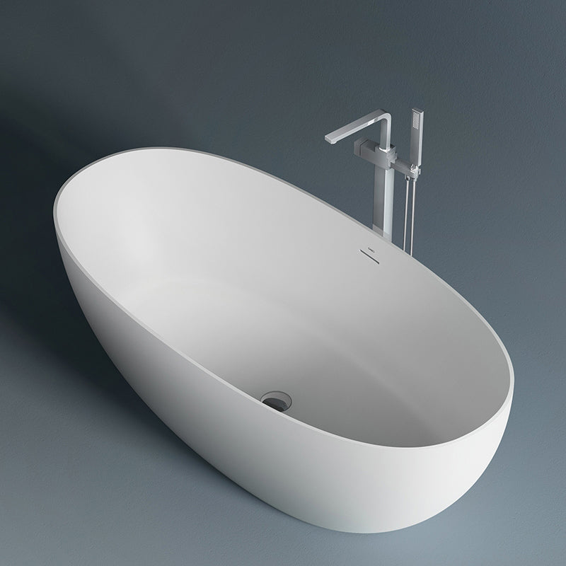 Stone Soaking Bathtub Antique Finish Oval Freestanding Bath Tub