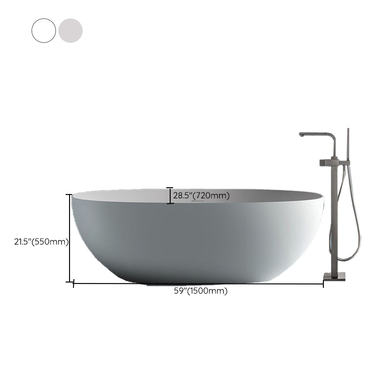 Stone Soaking Bathtub Antique Finish Oval Freestanding Bath Tub
