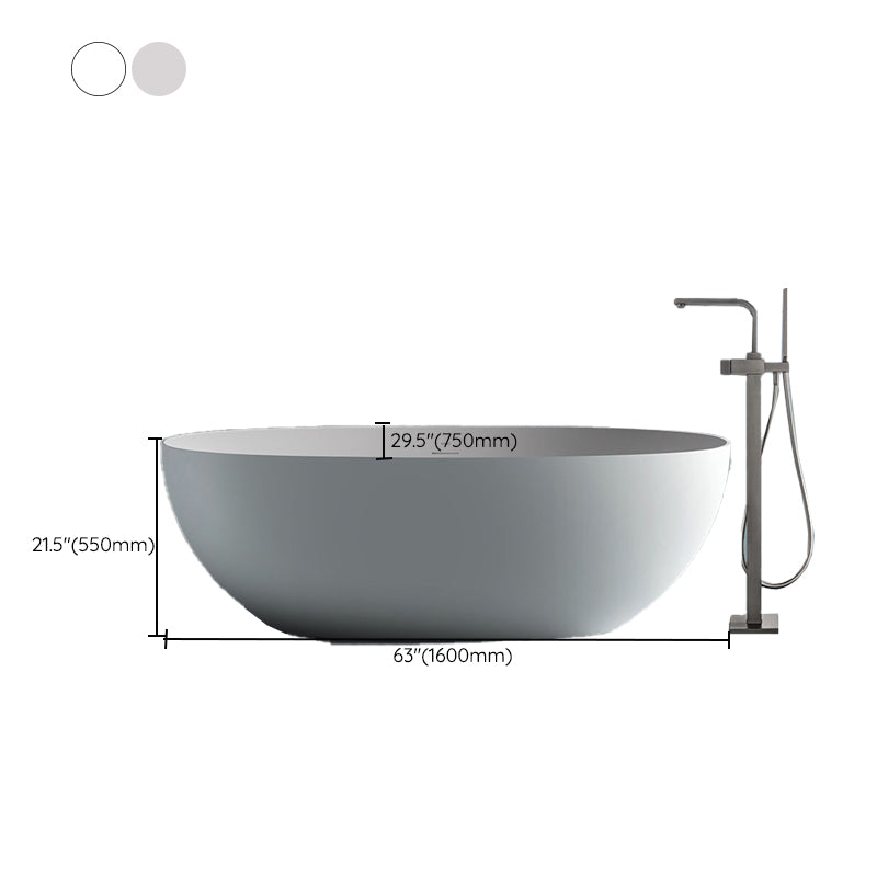Stone Soaking Bathtub Antique Finish Oval Freestanding Bath Tub