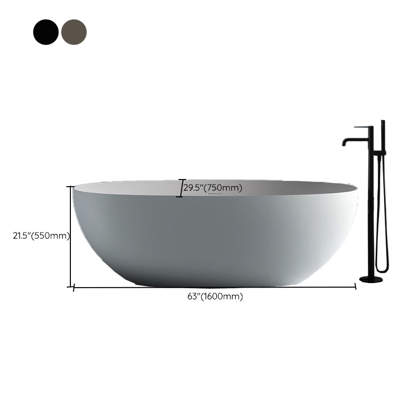 Stone Soaking Bathtub Antique Finish Oval Freestanding Bath Tub