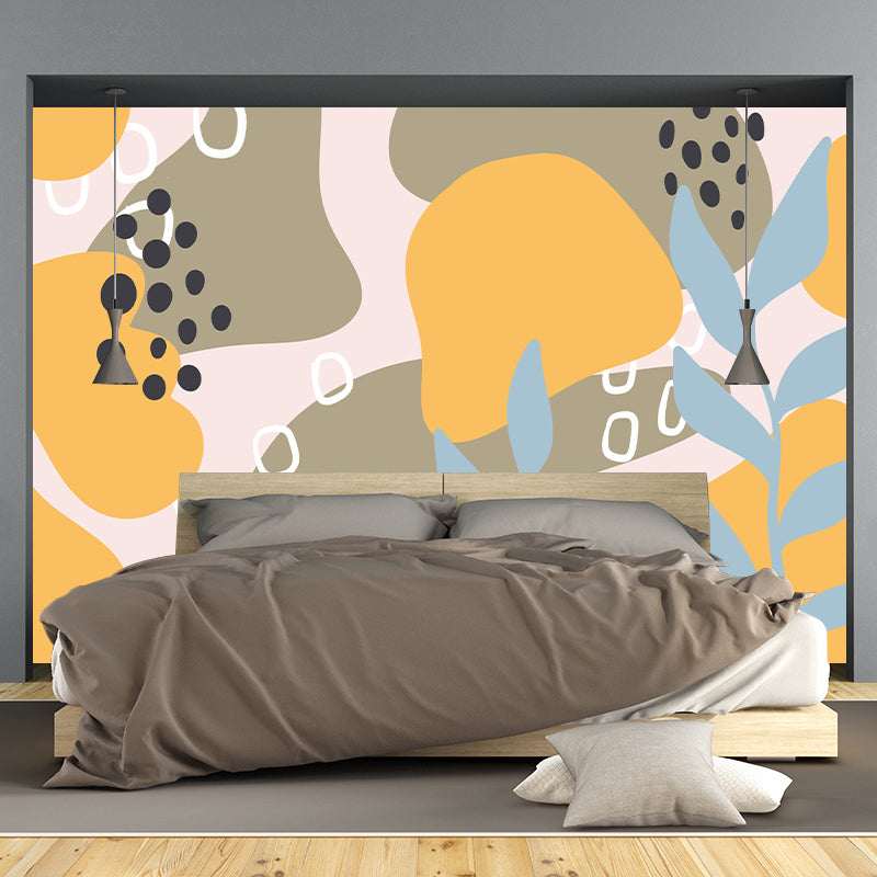 Abstract Pattern Illustration Mural Mildew Resistant Wallpaper Sleeping Room Wall Mural