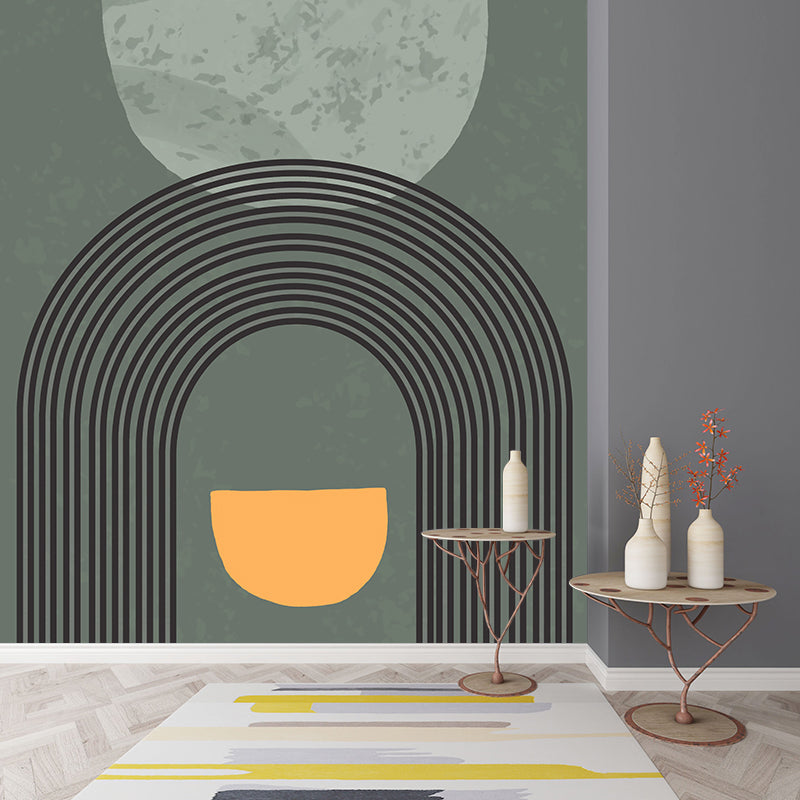 Abstract Pattern Illustration Mural Mildew Resistant Wallpaper Sleeping Room Wall Mural