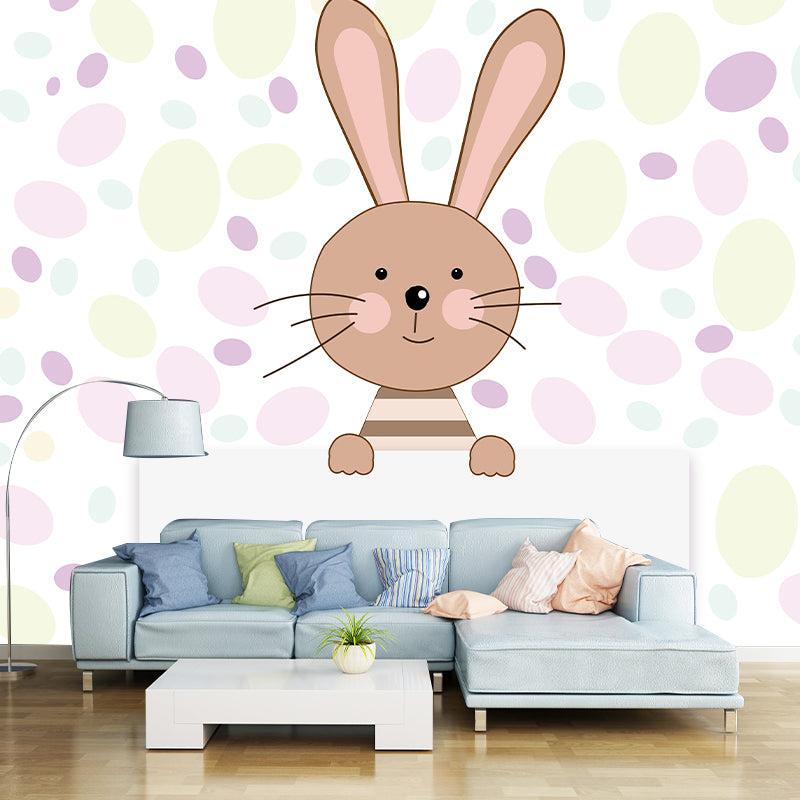 Modern Illustration Mural Wallpaper Cartoon Animals Sitting Room Wall Mural