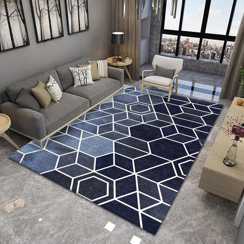 Gold Modern Carpet Geometry Polyester Carpet Washable Carpet for Living Room