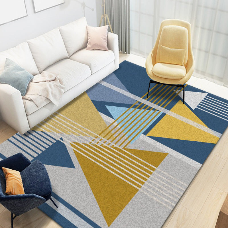 Modern Gray Rug Polyester Graphic Indoor Rug Washable Area Rug for Drawing Room