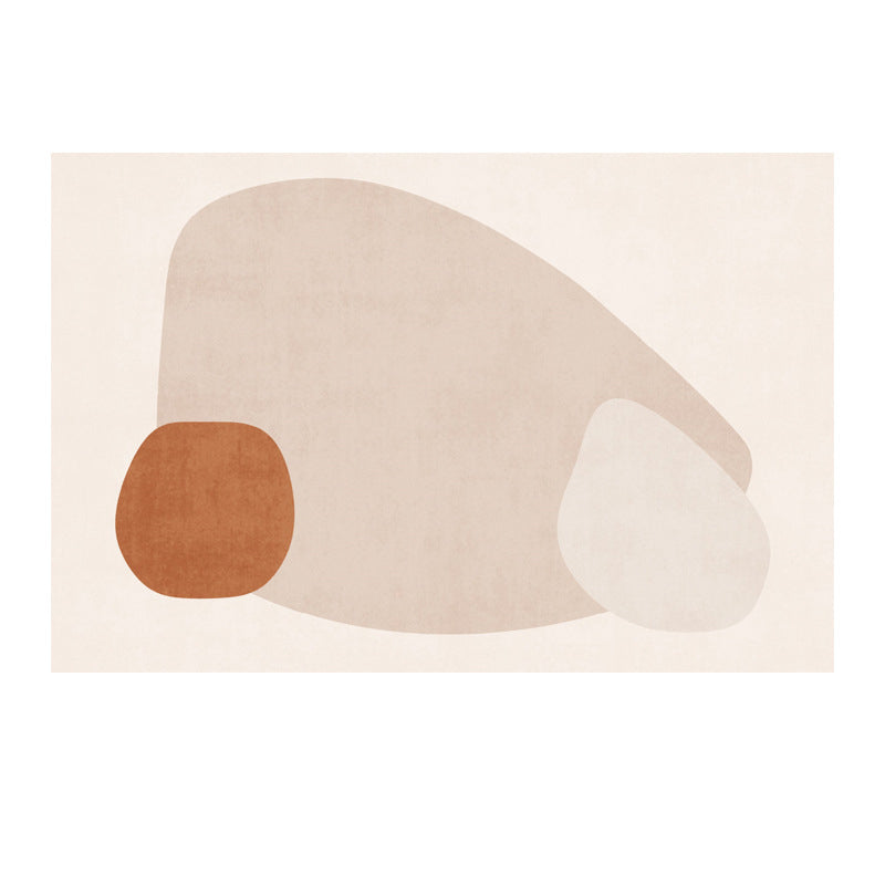 Modern Orange Rug Color Puiece Polyester Area Rug Washable Rug for Drawing Room