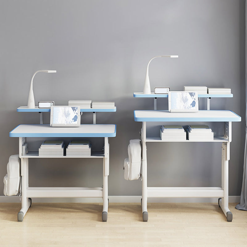 Contemporary Writing Desk with Shelf Desk and Chair Set in Wood