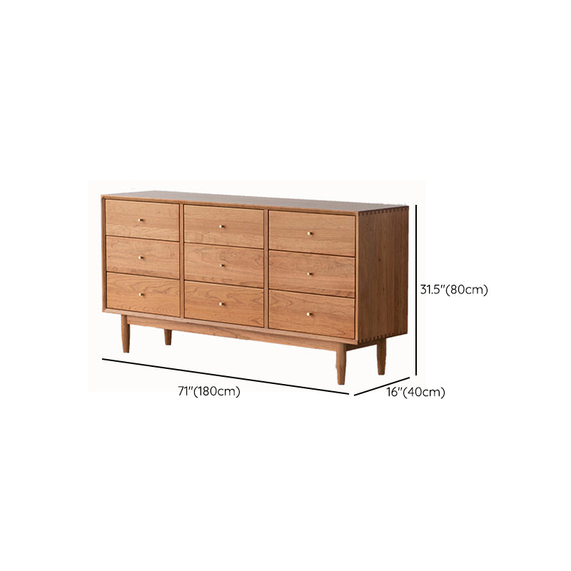 Modernism Storage Chest Dresser Solid Wood Dresser with 5/6/9 Drawers for Bedroom