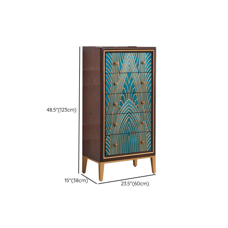 Classic Glam Lingerie Chest Vertical Wood Storage Chest for Bedroom