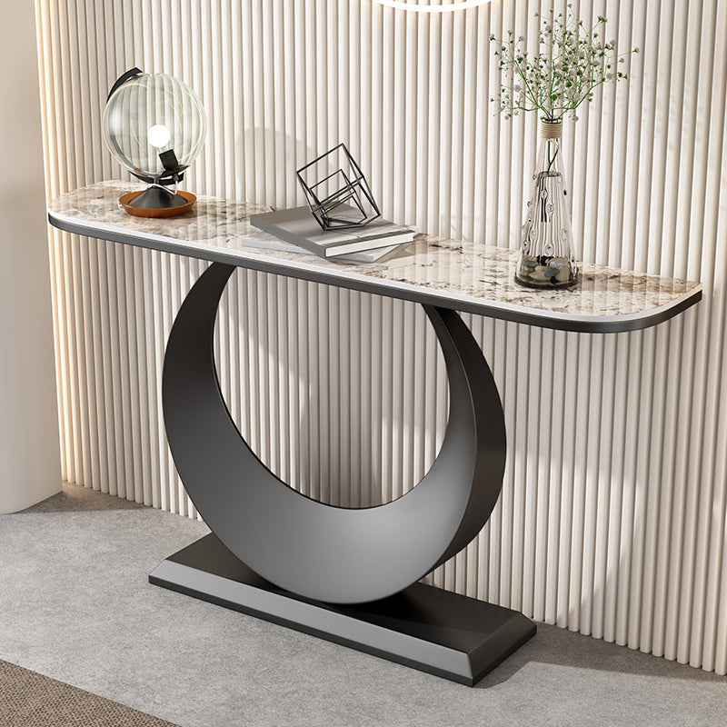 1-shelf 31.5" Tall Console Table Modern Stone Accent Table for Hall