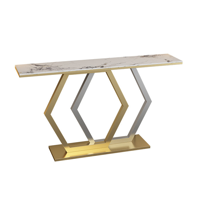 Glam Console Accent Table Antique Finish Sofa Table in Stone