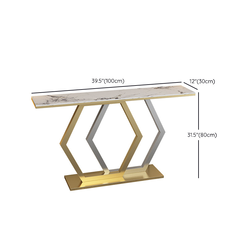 Glam Console Accent Table Antique Finish Sofa Table in Stone