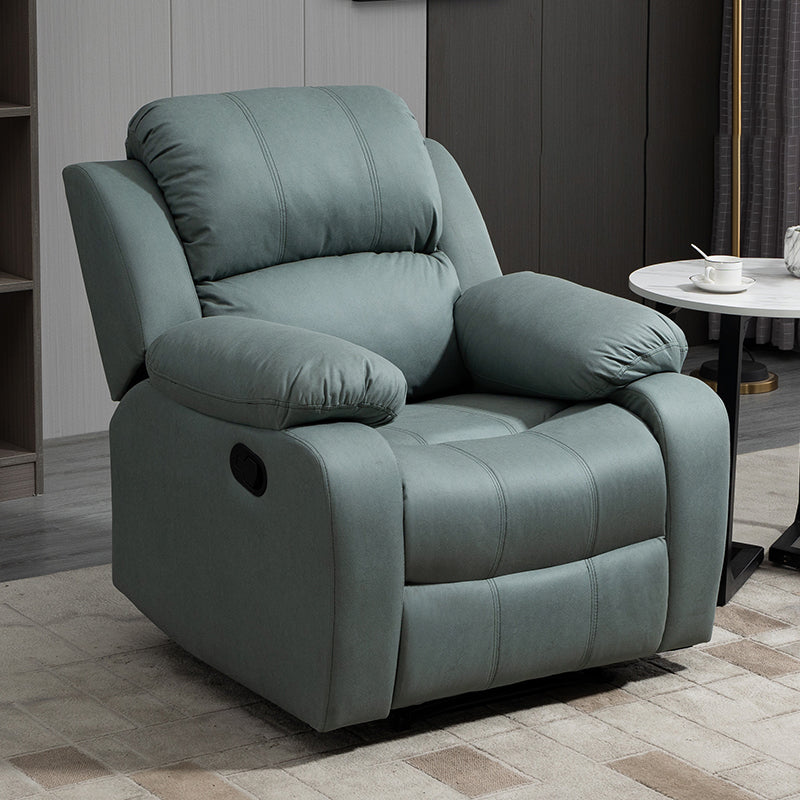 Traditional Leather Manual Recliner 34.3' Wide Swivel Base Recliner Chair