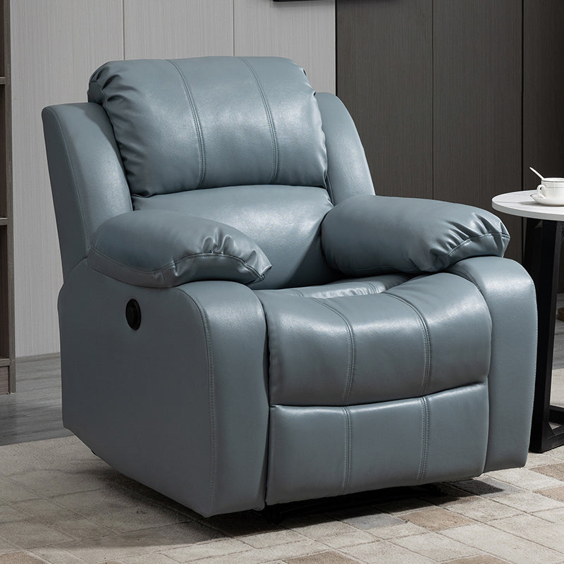 Traditional Leather Manual Recliner 34.3' Wide Swivel Base Recliner Chair