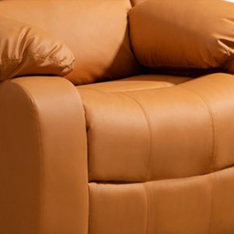 Traditional Leather Manual Recliner 34.3' Wide Swivel Base Recliner Chair
