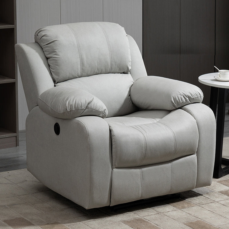 Traditional Leather Manual Recliner 34.3' Wide Swivel Base Recliner Chair