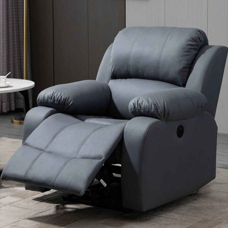 Traditional Leather Manual Recliner 34.3' Wide Swivel Base Recliner Chair