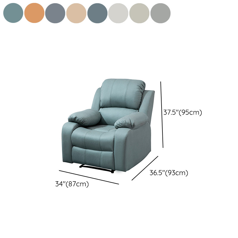 Traditional Leather Manual Recliner 34.3' Wide Swivel Base Recliner Chair