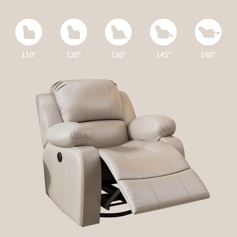 Metal Frame Standard Recliner Faux Leather  Recliner Chair with Lumbar