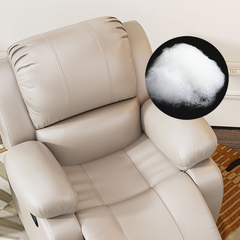 Metal Frame Standard Recliner Faux Leather  Recliner Chair with Lumbar
