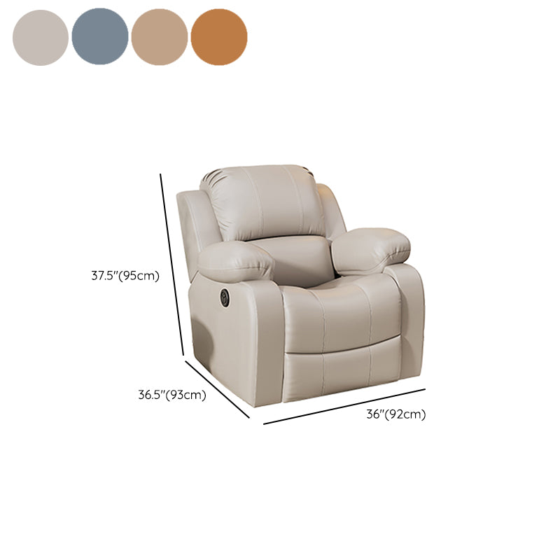 Metal Frame Standard Recliner Faux Leather  Recliner Chair with Lumbar