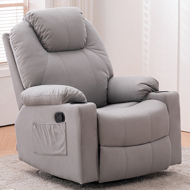 Metal Frame Home Theater Recliner Swivel Rocker Chair with Storage