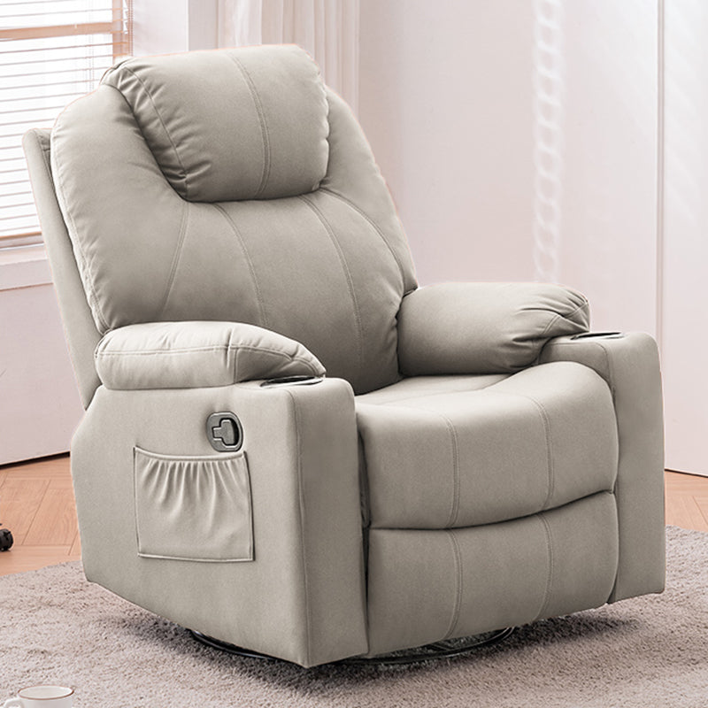 Metal Frame Home Theater Recliner Swivel Rocker Chair with Storage