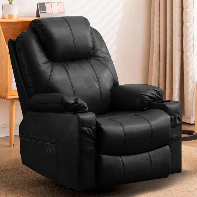 Metal Frame Home Theater Recliner Swivel Rocker Chair with Storage