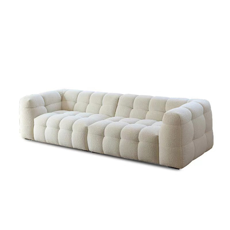 Contemporary Biscuit Back White Tuxedo Arm Living Room Seating