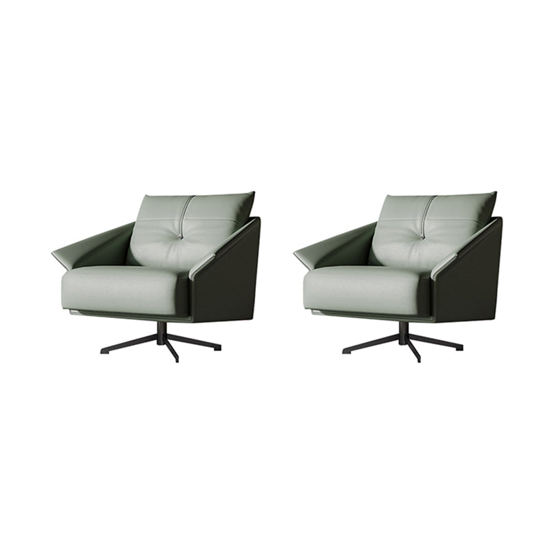 Contemporary 4-Star Living Room Armchair Faux Leather Green Accent Armchair