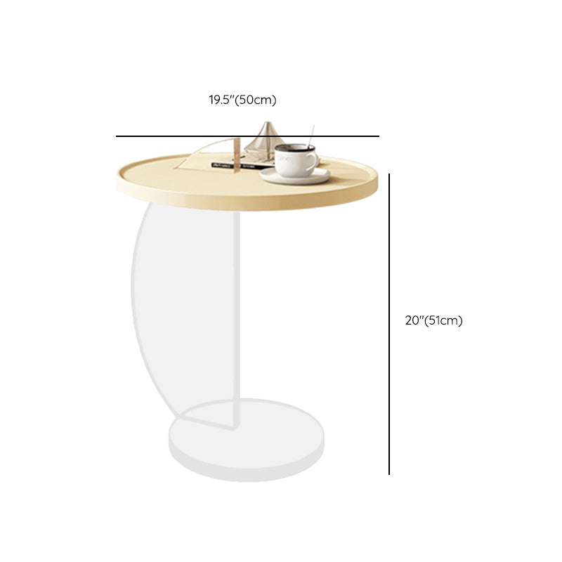 19.68" Wide Abstract Side Table Round Tray Top Sofa Side Accent Table