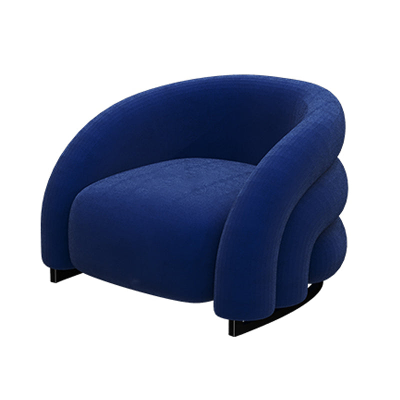 Modern Fixed Back Chair Solid Color Upholstered Sloped Arms Chair