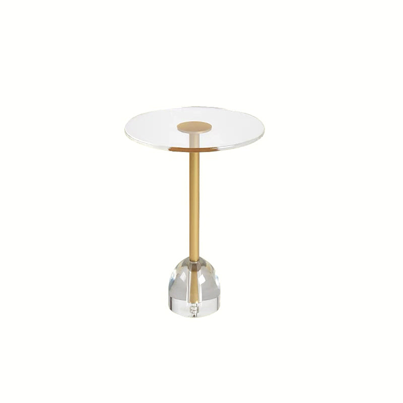 Glam Sofa Side Accent Table Plastic Clear Round Living Room Corner Table